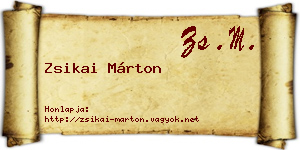 Zsikai Márton névjegykártya
